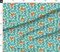 Blue Retro Floral Aqua Geometric Mid Century Modern Inspired Atomic Era 1950S 1960S Look Custom Printed Fabric by Spoonflower Various Fabrics by the Yard or Fat Quarter
